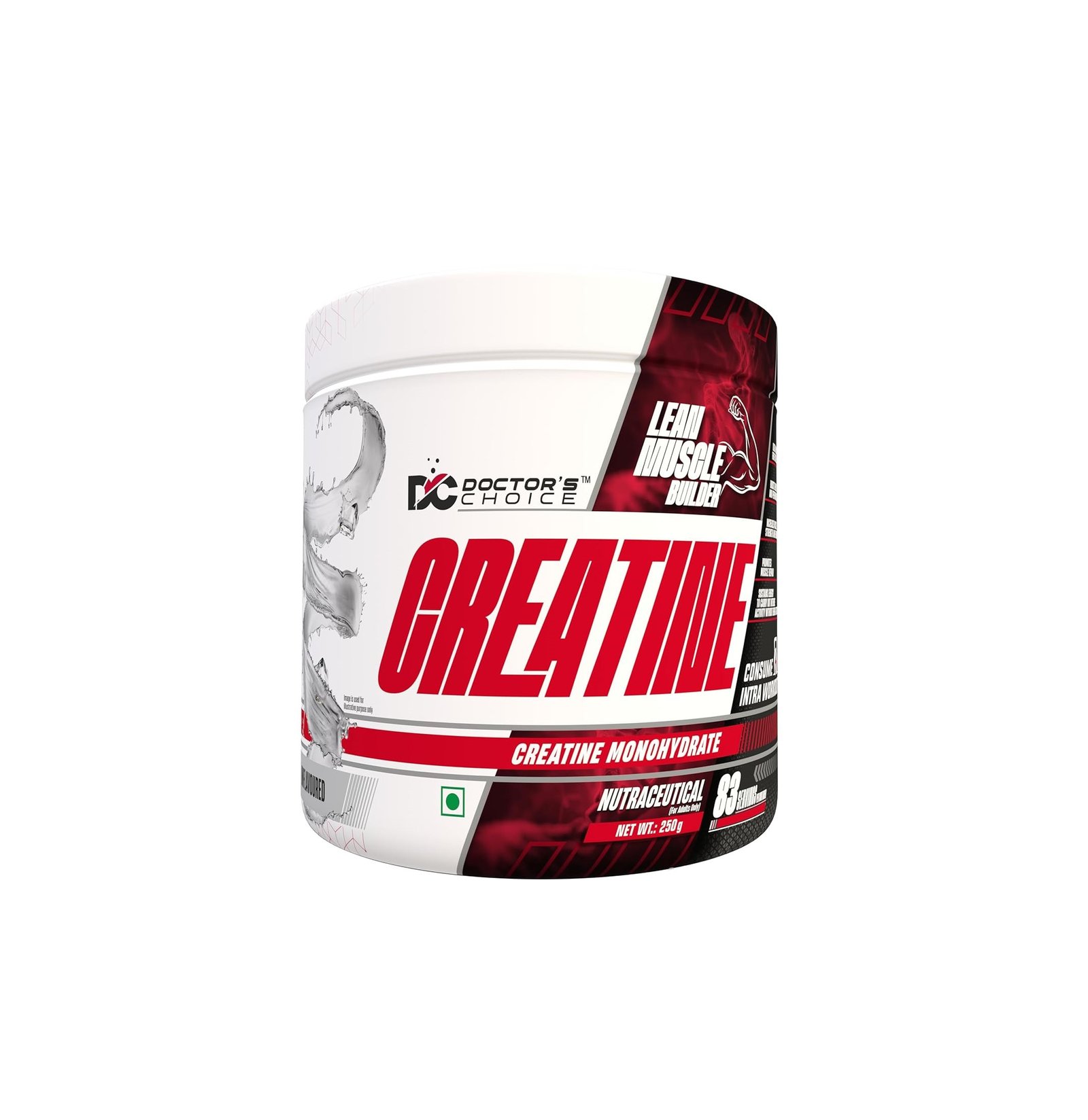 DC DOCTORS CHOICE Creatine Monohydrate 83 Servings 250 gms (Unflavoured)