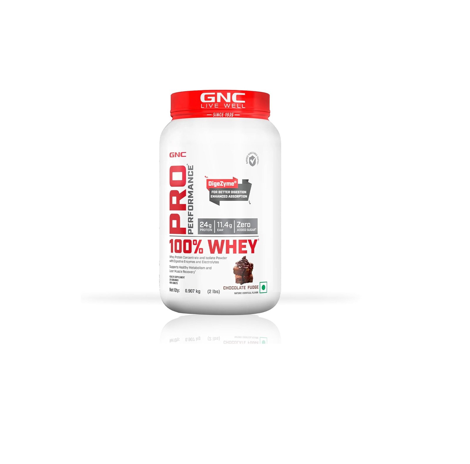 GNC Pro Performance 100% Whey Protein | 2 lbs | 907 gm | Chocolate Fudge