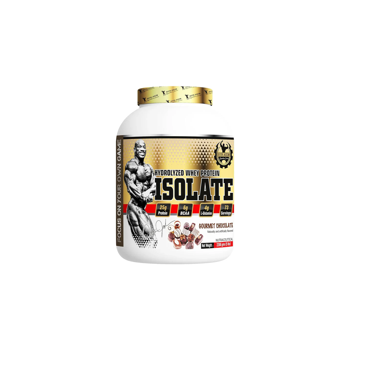 Dexter Jackson Isolate Whey Protein 5Lbs - Gold Series | 2.26kg | Chocolate Flavour | 73 Servings