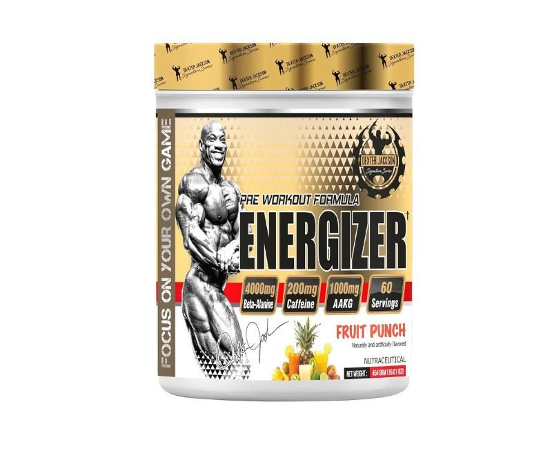 Dexter Jackson Energizer | Pre-Workout Powder | Fruit Punch Flavour | 60 Servings, 454 Gram