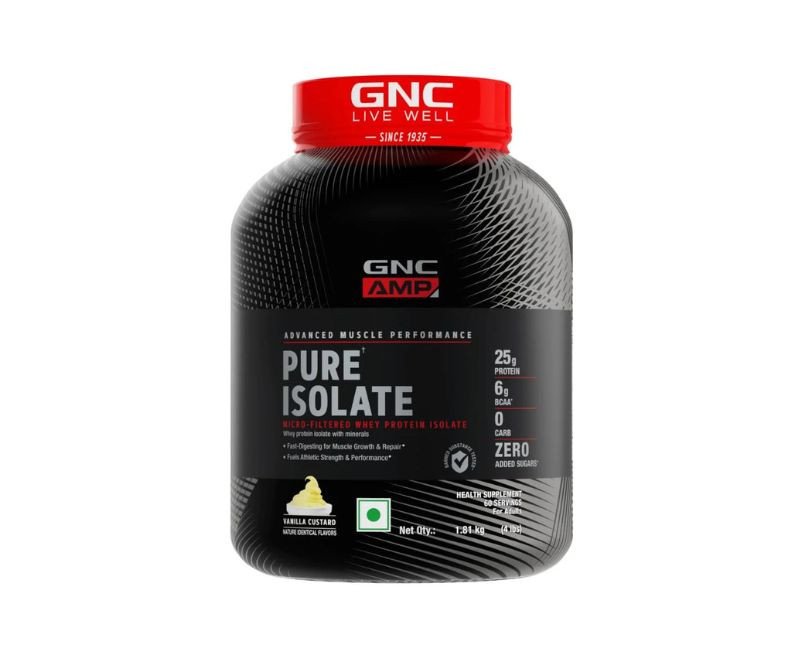 GNC AMP Pure Isolate | 4 lbs | Boosts Performance | Vanilla Custard