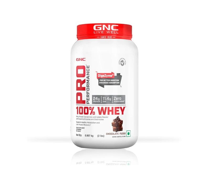GNC Pro Performance 100% Whey Protein | 2 lbs | 907 gm | Chocolate Fudge