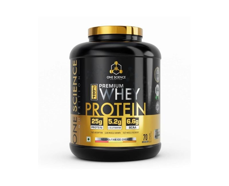 One Science Nutrition Whey Protein | 25g Protein/Scoop | Neapolitan Ice Cream, 2.27 kg