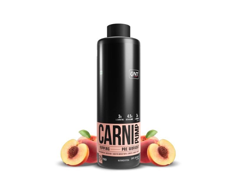 QNT CARNIPUMP | Liquid Pre Workout | Peach | 500ML, 25 Servings