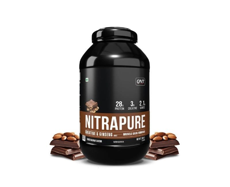 QNT Nitrapure, Blend of Whey Protein Concentrate & Isolate | 2kg | Choco Badam Flavour