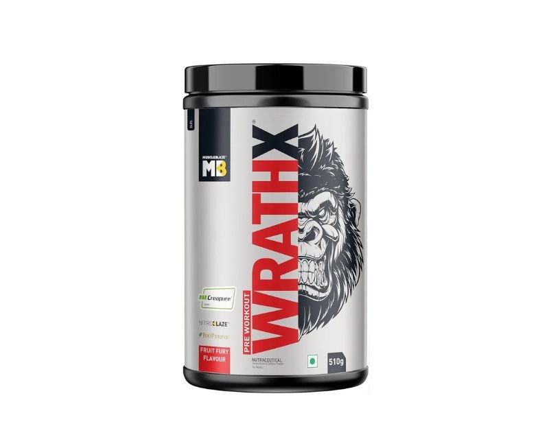 MuscleBlaze Pre Workout Wrathx Powder, Fruit Fury (30 Servings, 510g)