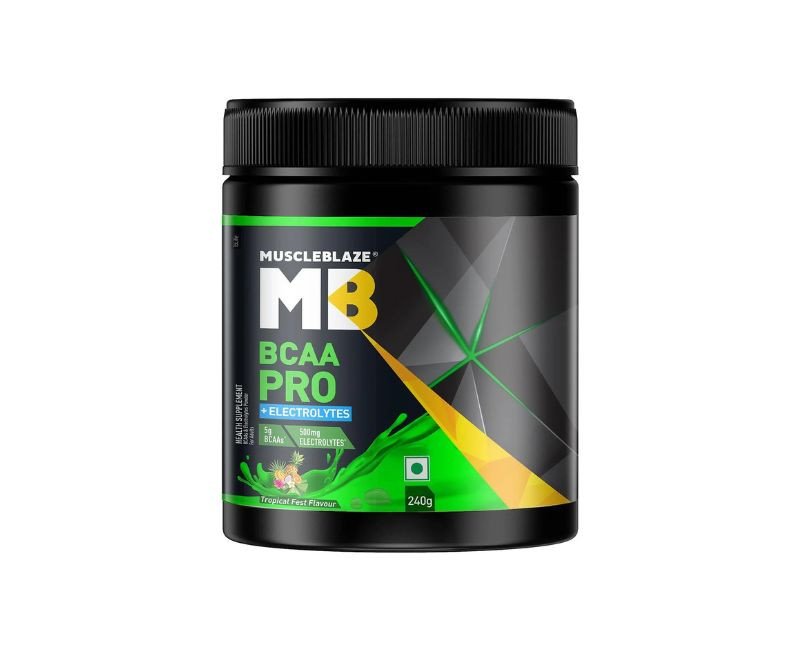 MuscleBlaze BCAA Pro Powder, Powerful Intra Workout (Tropical Fest, 240g, 30 Servings)