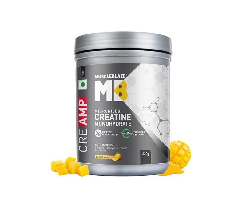 MuscleBlaze Creatine Monohydrate CreAMP™ (Sunset Mango, 80 Servings, 320g)