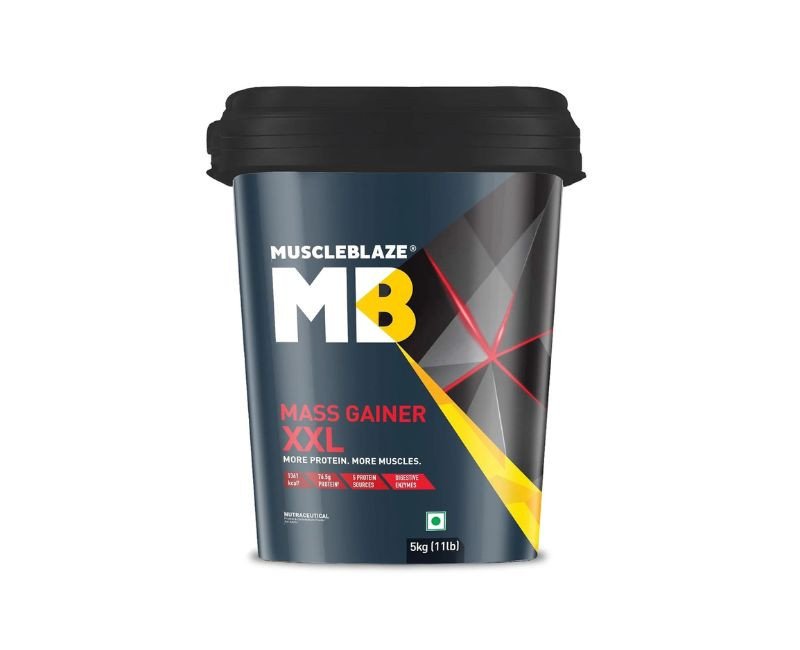 MuscleBlaze Mass Gainer XXL Powder, Chocolate (50 Servings, 5kg / 11lbs)