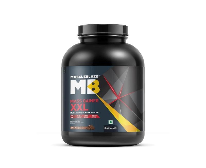 MuscleBlaze Mass Gainer XXL Powder, Chocolate (30 Servings, 3kg / 6.6lbs)