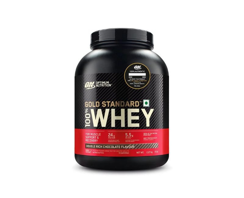 Optimum Nutrition (ON) Gold Standard 100% Whey Protein Powder 5 lbs, 2.27 kgs (Double Rich Chocolate)