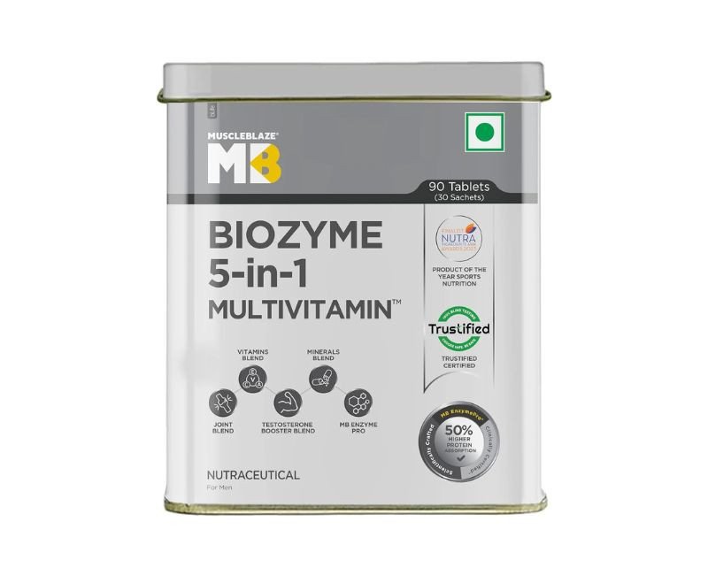 MuscleBlaze Biozyme Daily Multivitamin (90 Tablets) | 5-in-1
