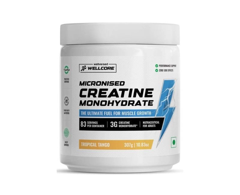 Wellcore - Micronised Creatine Monohydrate (83 Servings, Tropical Tango) + Premium Steel Shaker