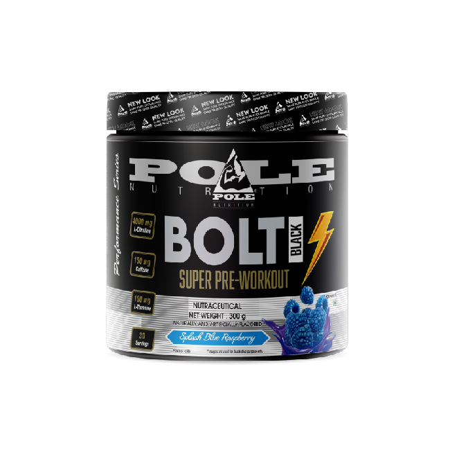 Pole Nutrition Bolt Black Super Pre-Workout Splash Blue Raspberry